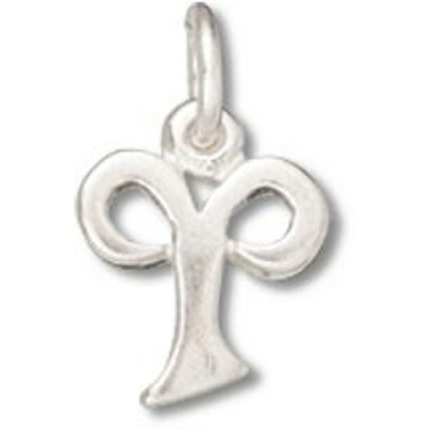 Sterling Silver Womens 1mm Box Chain Small Aries Zodiac Horoscope Symbol Pendant Necklace 